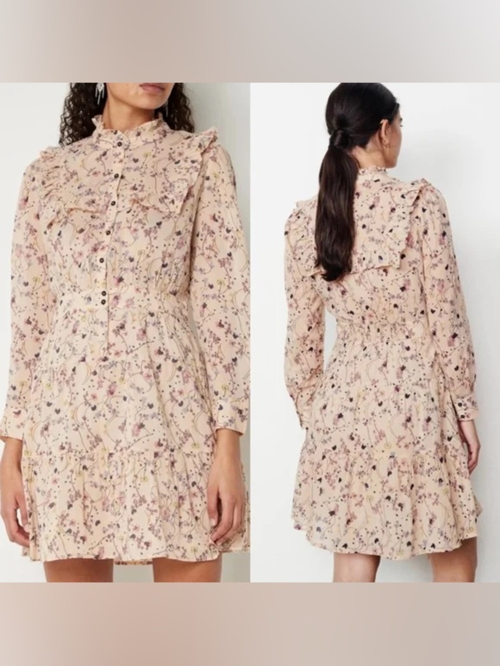 BA&SH Belle Shirt Dress In Floral Print - Medium